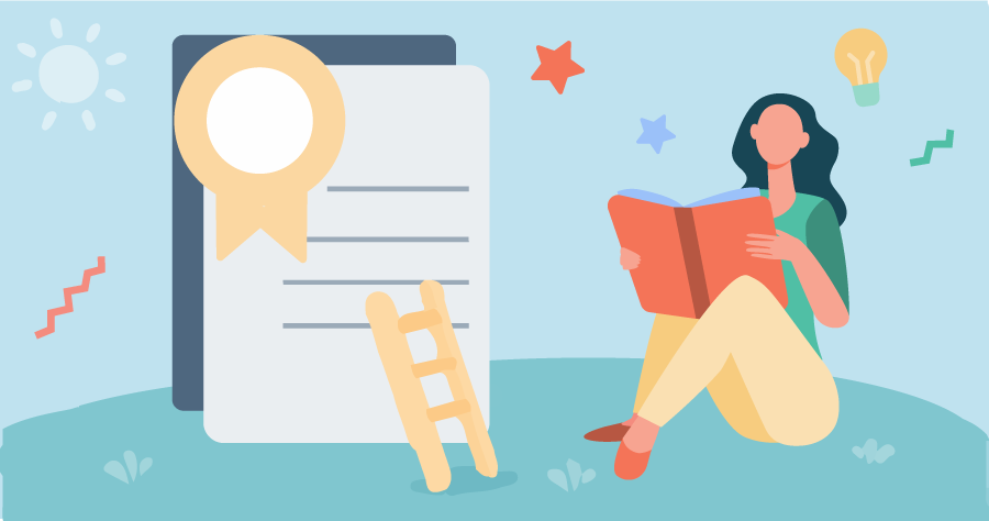 Language-theme-rectangle-certification-with-girl